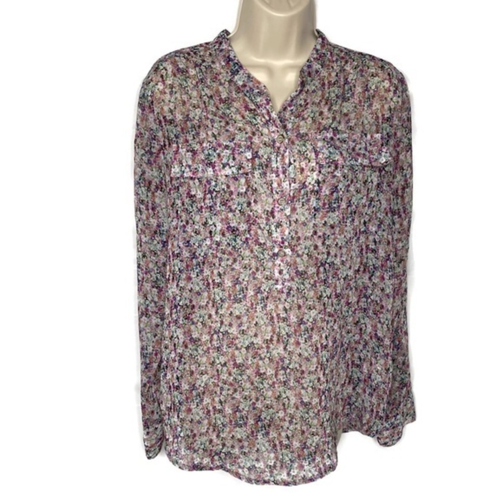 Liz Claiborne Sheer Floral Tunic size Medium